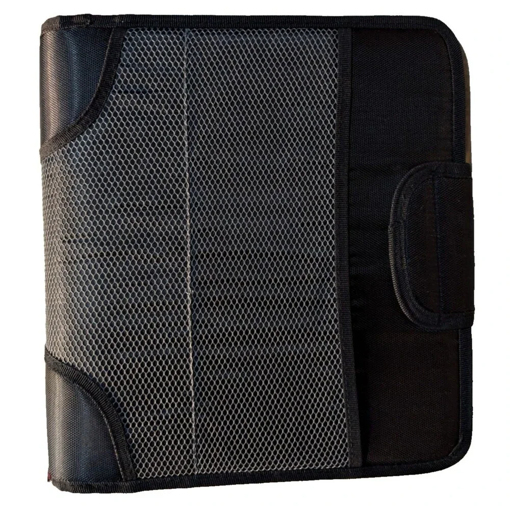 Case-It vintage black and gray 3 ring binder trapper keeper style
